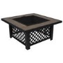 Refurbished electriQ Square Wood Burning Fire Pit with Tiled Rim