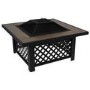 Refurbished electriQ Square Wood Burning Fire Pit with Tiled Rim