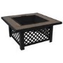 Refurbished electriQ Square Wood Burning Fire Pit with Tiled Rim