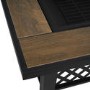 Refurbished electriQ Square Wood Burning Fire Pit with Tiled Rim