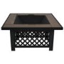 Refurbished electriQ Square Wood Burning Fire Pit with Tiled Rim