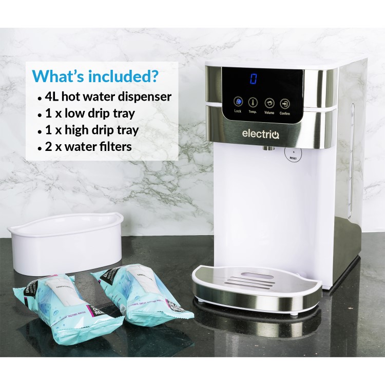 GRADE A2 - electriq 4L Instant Hot Water Dispenser in White