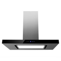 Refurbished electriQ 90cm Island Cooker Hood LED Panel With Glass - Black