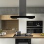 Refurbished electriQ 90cm Island Cooker Hood LED Panel With Glass - Black