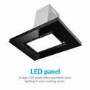 Refurbished electriQ 90cm Island Cooker Hood LED Panel With Glass - Black