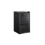 GRADE A2 - electriQ 128 Can Capacity Drinks Fridge Black With Glass Front