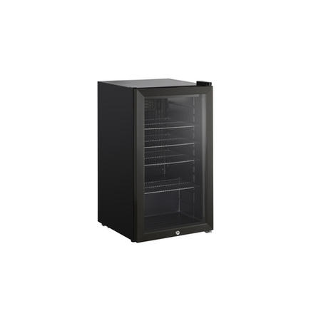 GRADE A2 - electriQ 128 Can Capacity Drinks Fridge Black With Glass Front