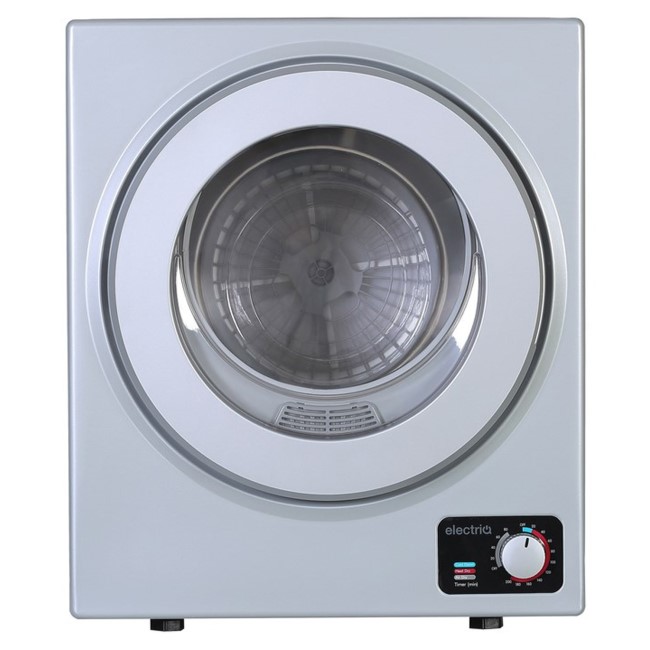 electriQ 2.5kg Freestanding Vented  & Wall Mountable Tumble Dryer - Silver