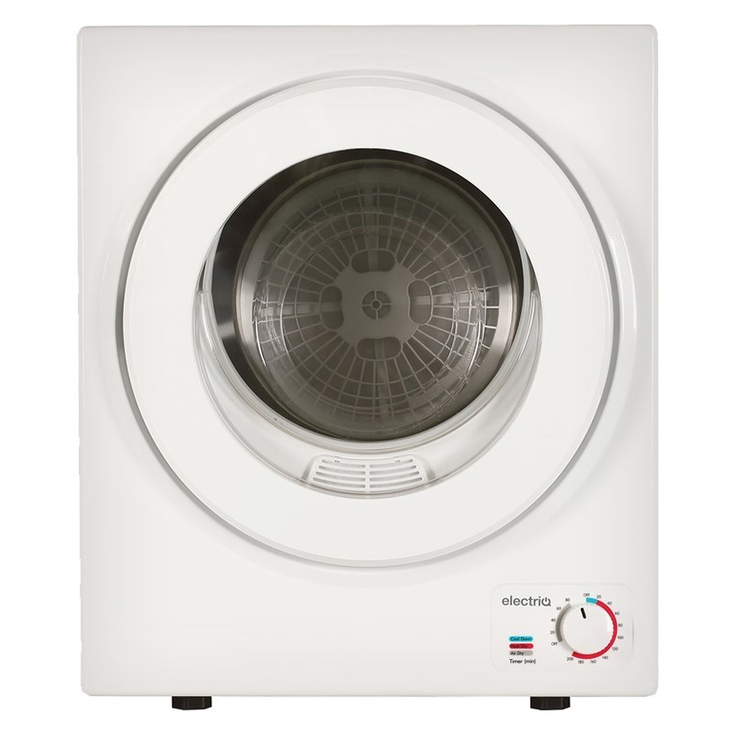 110V Electric Compact Tumble Dryer Wall Mounted Portable Clothes Dryer with Stainless Steel Tub Silver