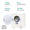 Refurbished ElectriQ EIQMTD2W Freestanding Vented 2.5KG Tumble Dryer White
