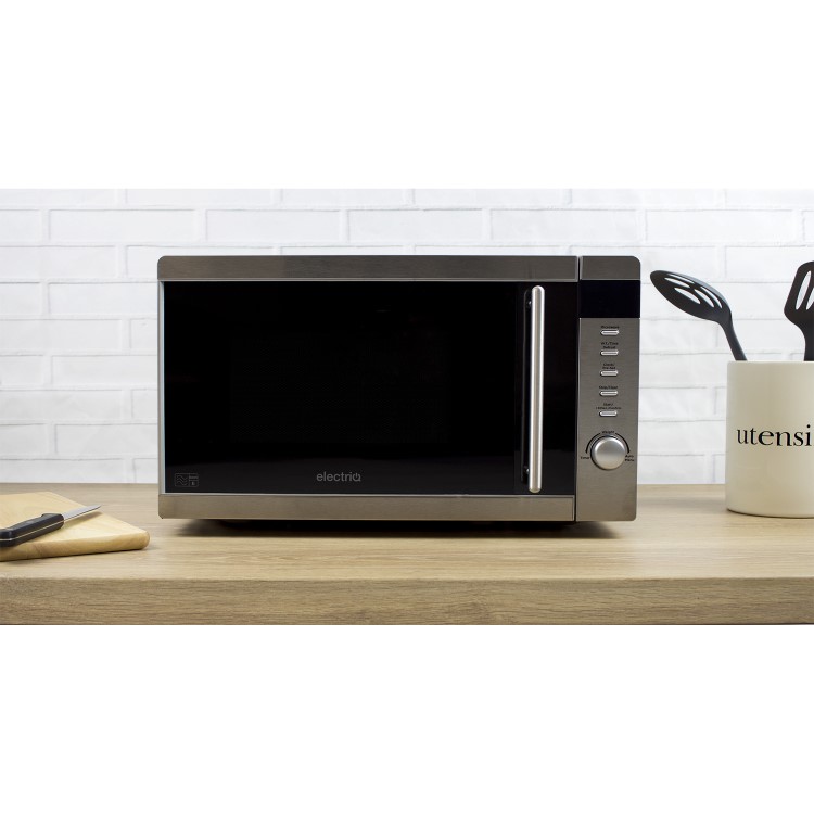 GRADE A1 - ElectriQ 20L 800W Freestanding Microwave with Digital Display in Stainless Steel - EIQMW20LSS