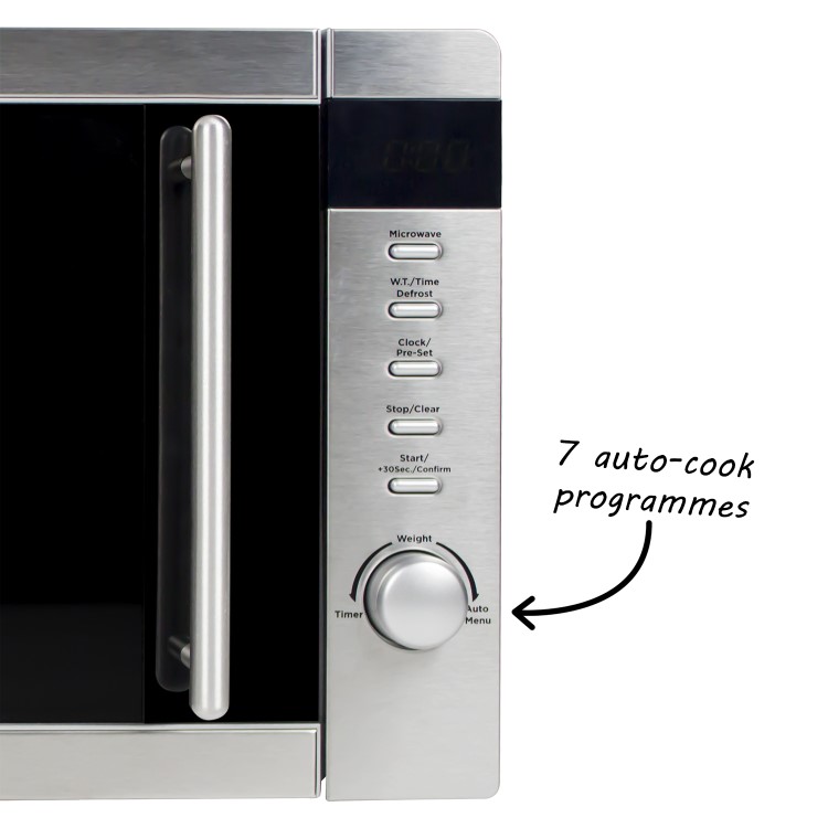 GRADE A1 - ElectriQ 20L 800W Freestanding Microwave with Digital Display in Stainless Steel - EIQMW20LSS