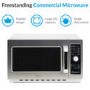 GRADE A3 - electriQ 34 litre 1000w Flatbed Commercial Heavy Duty Freestanding Microwave in Stainless Steel