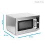GRADE A3 - electriQ 34 litre 1000w Flatbed Commercial Heavy Duty Freestanding Microwave in Stainless Steel