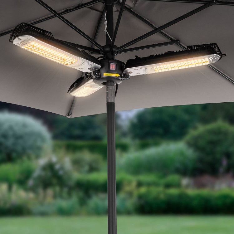 electriQ Outdoor Overhead Parasol Heater - Black