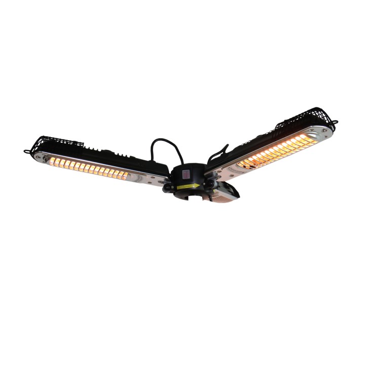electriQ Outdoor Overhead Parasol Heater - Black