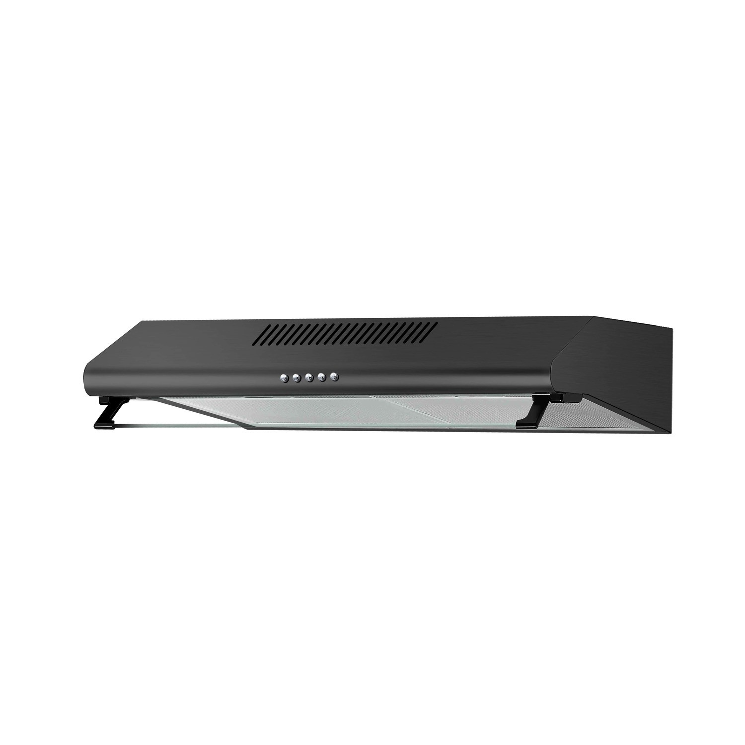 Refurbished electriQ eiqtmvisorbl 60cm Top & Rear Venting Visor Cooker Hood Black