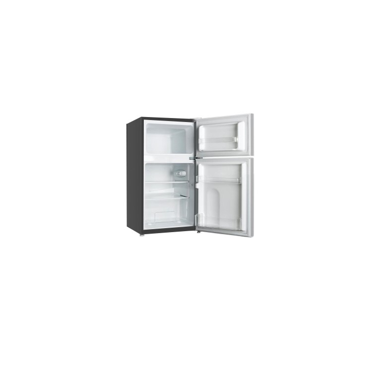 GRADE A3 - electriQ 86 Litre Under Counter Freestanding Fridge Freezer 60/40 Split  - Black