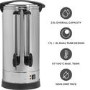electriQ 25L Double Tap Tea & Coffee Catering Urn - Stainless Steel