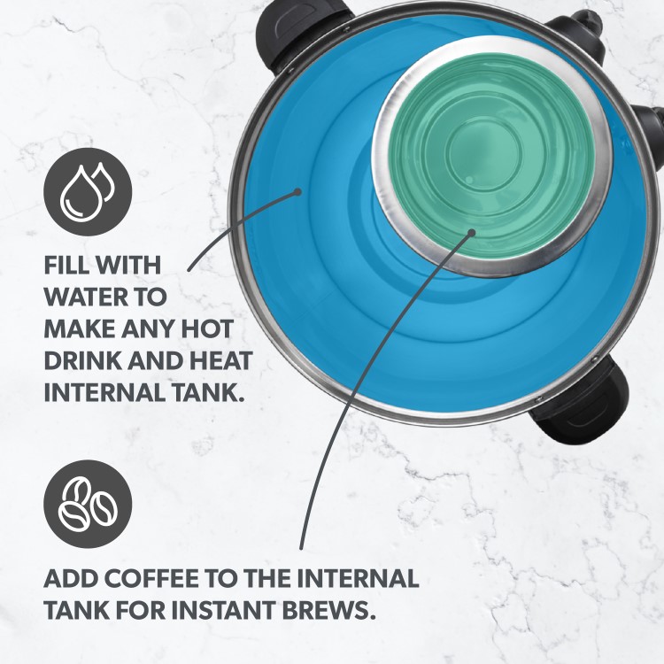 electriQ 25L Double Tap Tea & Coffee Catering Urn - Stainless Steel