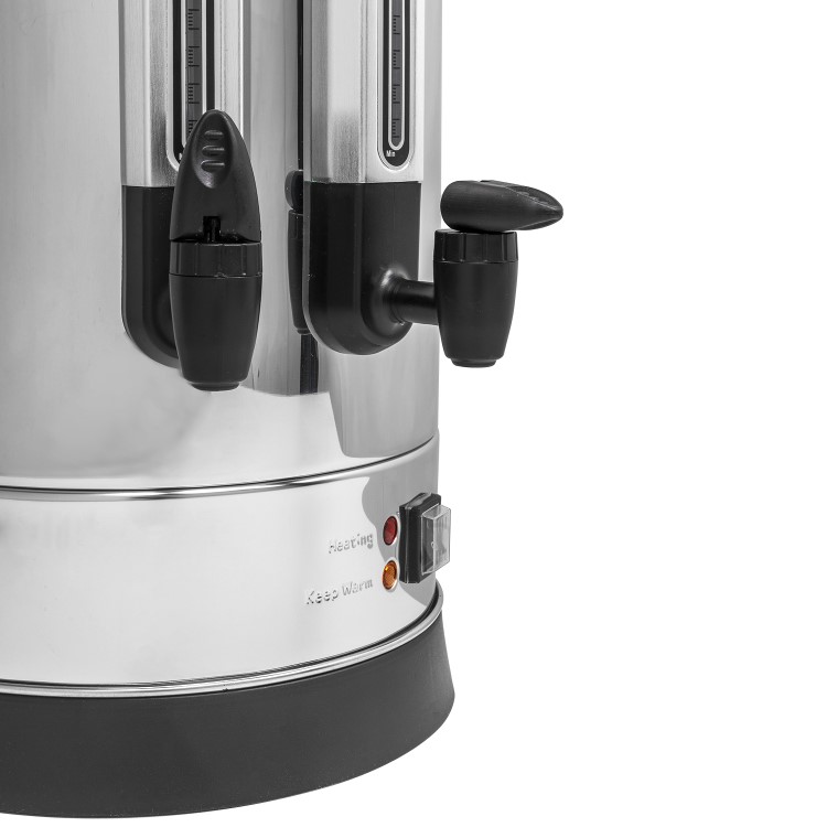 electriQ 25L Double Tap Tea & Coffee Catering Urn - Stainless Steel