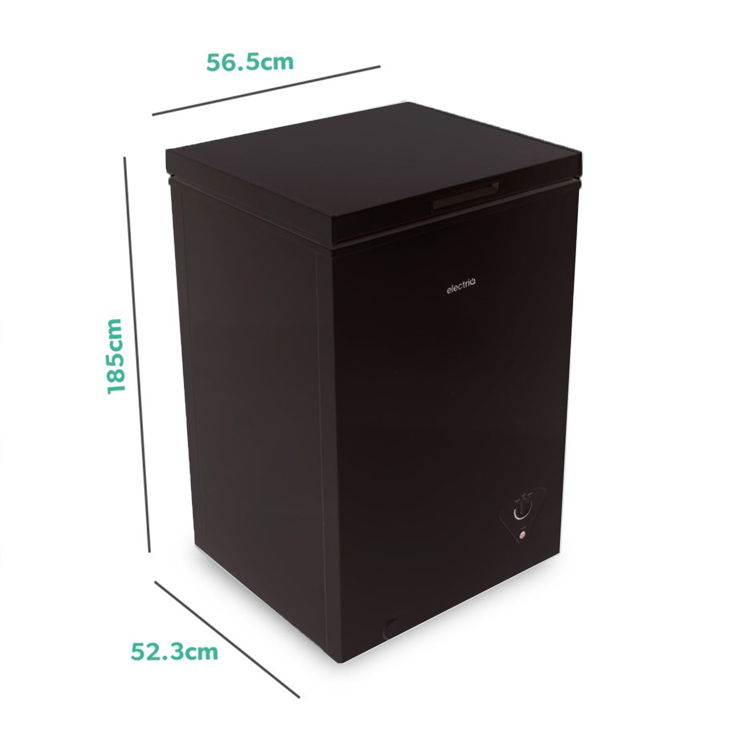 Refurbished 99l chest freezer in black 78102234/1/EQCHESTSB99B