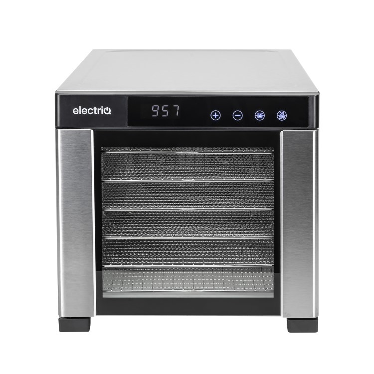 Refurbished electriQ eqddss Digital Food Dehydrator & Dryer with 6 Shelves and 48 Hour Timer Stainless Steel