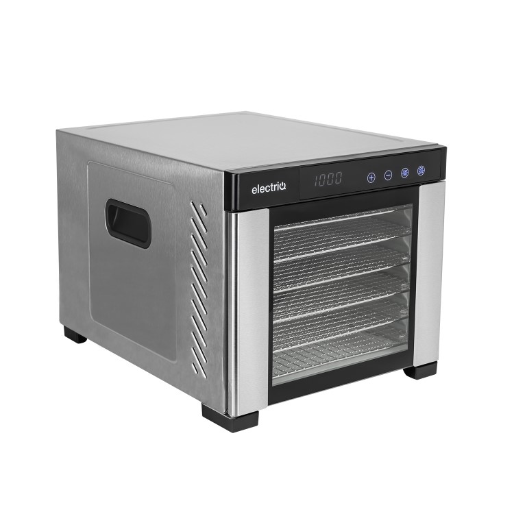 Refurbished electriQ eqddss Digital Food Dehydrator & Dryer with 6 Shelves and 48 Hour Timer Stainless Steel