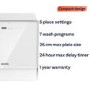 electriQ Series 2 Mini Table Top Dishwasher - White