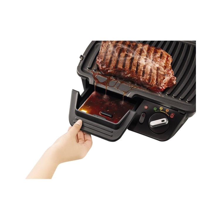 GRADE A1 - Tefal gc713d40 OptiGrill+ Health Grill with 6 Automatic Settings & Cooking Sensor - Stainless Steel