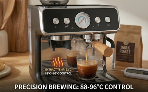 adjustable temperature coffee machine.