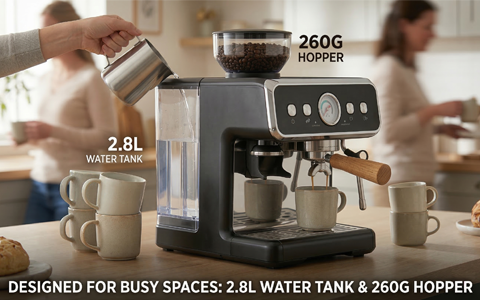 compact coffee machine.