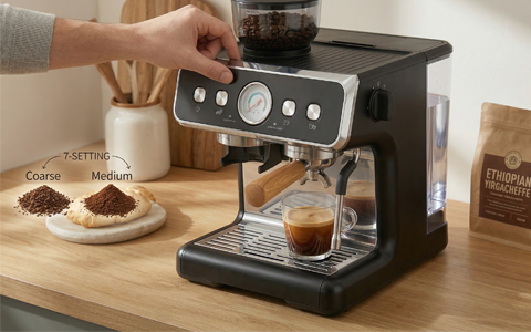 seven grinder coffee machine.