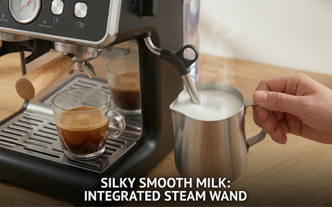 coffee machine with steam wand.