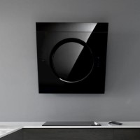 Elica IO_SE_BLK iO SE Angled 80cm Chimney Hood in Black Glass