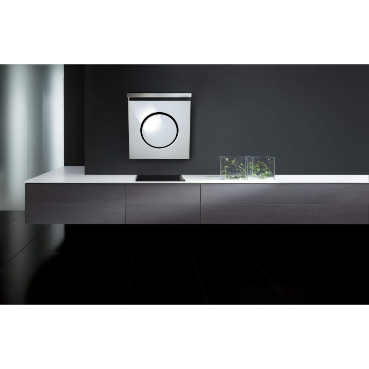 Elica IO-GME-WH iO Angled 80cm Chimney Cooker Hood White Glass with External Motor