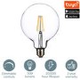 Box Opened electriQ Dimmable Smart Wifi Large Filament Globe Bulb E27 screw Base - Clear finish - Alexa & Google Home compatible