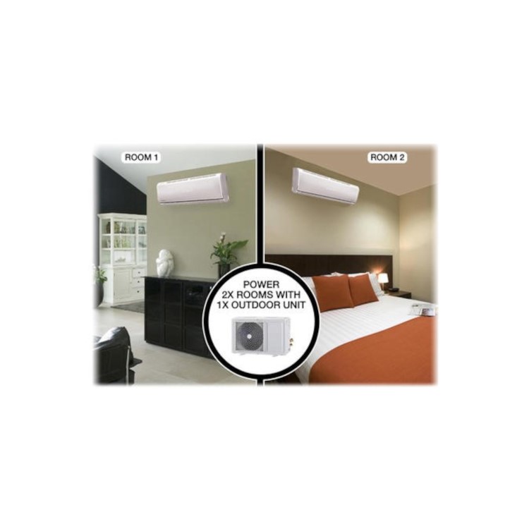 electriQ iQool 2 x 12000 BTU Wall Mounted Air Conditioner with Heating Function