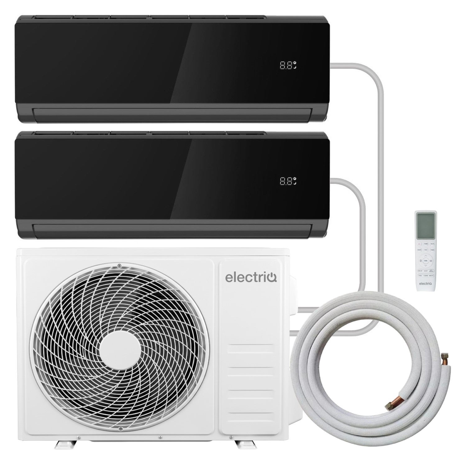 Electriq Iqool 2 X 9000 Btu Wall Mounted Air Conditioner With Heating Function  iQool-2MS9K9KB