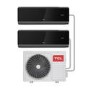 GRADE A1 - Multi-split 18000 BTU Black SmartApp WIFI Inverter Wall Air Conditioner with two 9000 BTU indoor units to a single outdoor 