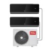 GRADE A1 - Multi-split 18000 BTU Black SmartApp WIFI Inverter Wall Air Conditioner with two 9000 BTU indoor units to a single outdoor 