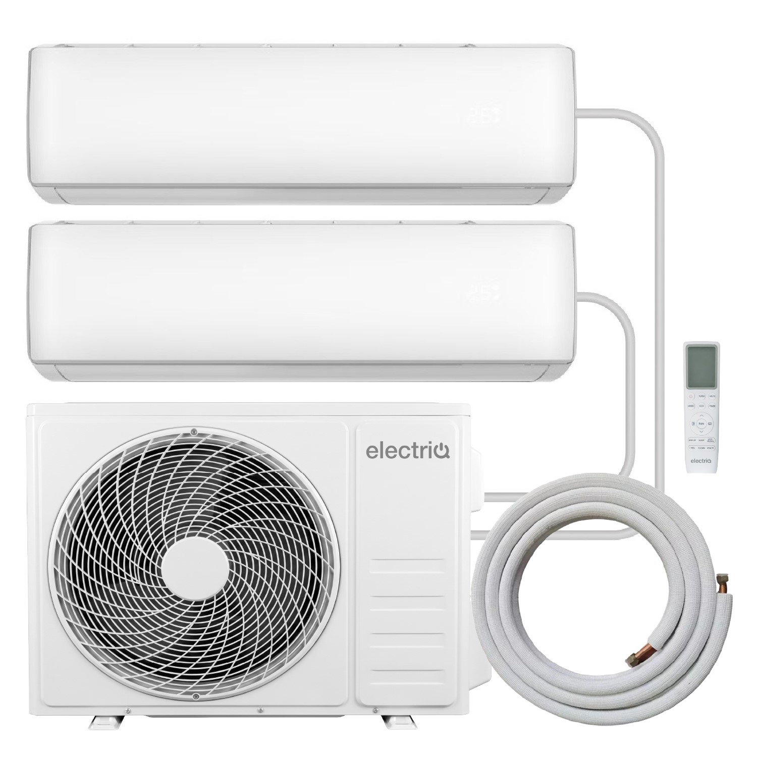 Electriq Iqool 2 X 9000 Btu Wall Mounted Air Conditioner With Heating Function iQool-2MS9K9K
