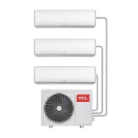 GRADE A1 - Multi-split 27000 BTU SmartApp WIFI Inverter Wall Air Conditioner with 3x 9000 BTU indoor units to a single outdoor unit