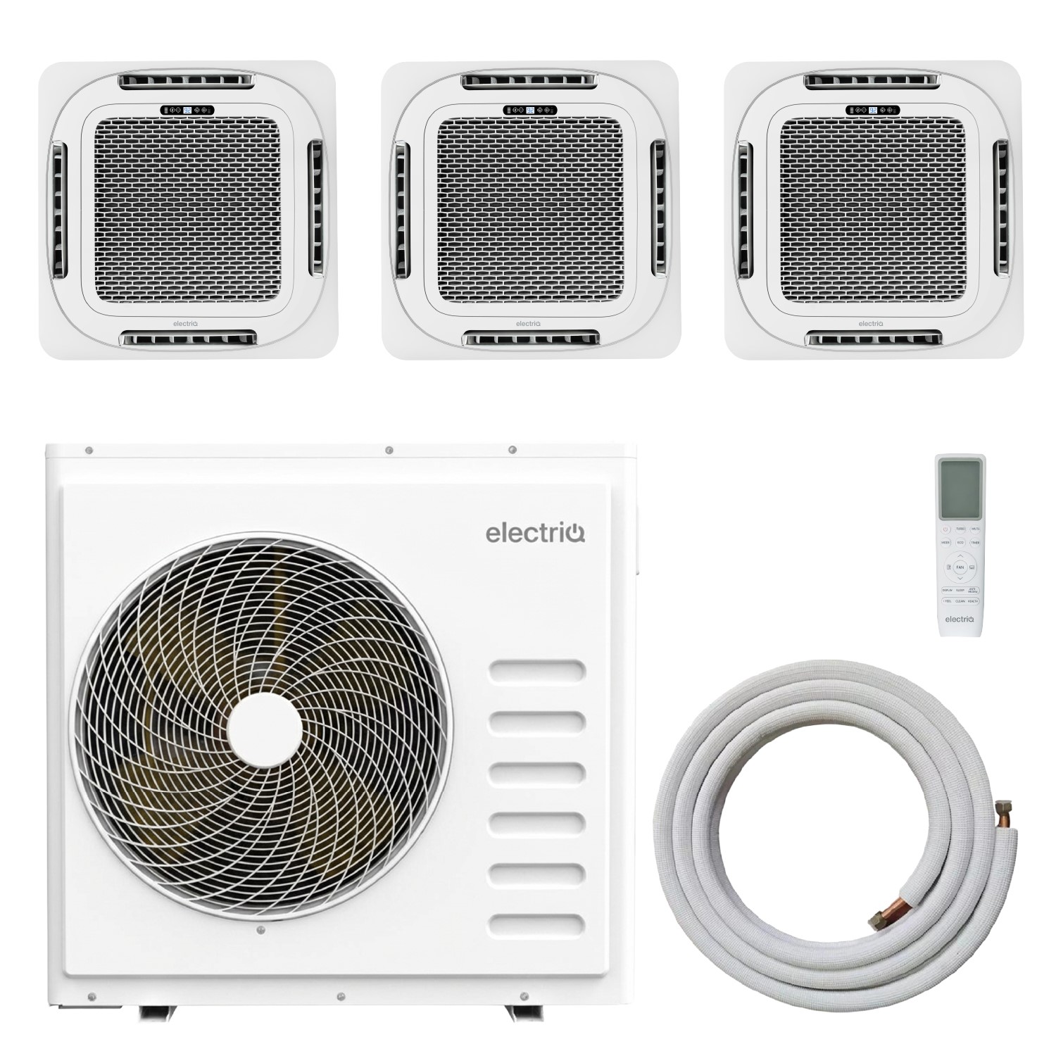 Iqool electriQ iQool Multi-Split 2 x 18000 BTU / 1 x 12000 BTU Smart Ceiling ...