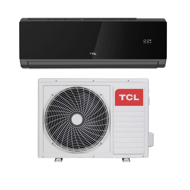 GRADE A1 - TCL 12000 BTU Black WIFI Smart A++  easy-fit DC Inverter Wall Split Air Conditioner with 5 meters pipe kit