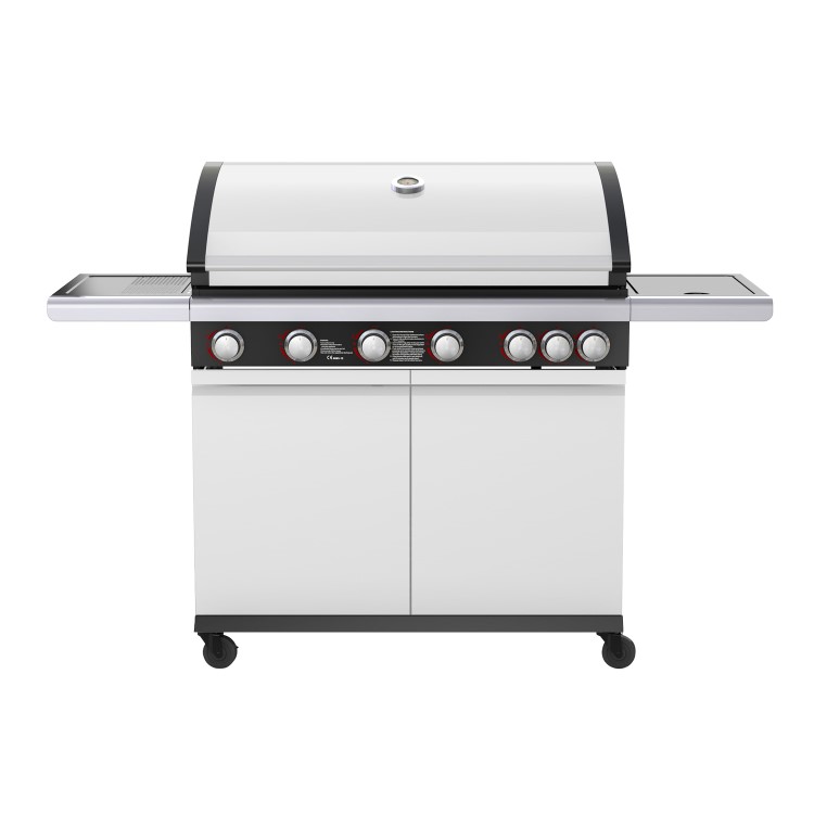 GRADE A2 - The Alabama Elite 6 + 1 Burner Gas BBQ in Gloss White