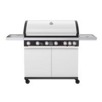 GRADE A2 - The Alabama Elite 6 + 1 Burner Gas BBQ in Gloss White