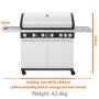GRADE A2 - The Alabama Elite 6 + 1 Burner Gas BBQ in Gloss White