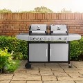 Refurbished Boss Grill Premium Dual Fuel - 2 Burner Dual Fuel BBQ Grill with Side Burner - Stainless Steel