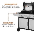 Refurbished Boss Grill Premium Dual Fuel - 2 Burner Dual Fuel BBQ Grill with Side Burner - Stainless Steel
